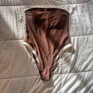 A&F Brown Marina One-Piece Swimsuit